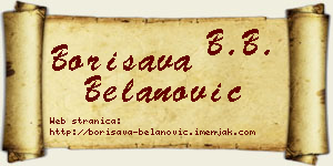 Borisava Belanović vizit kartica
